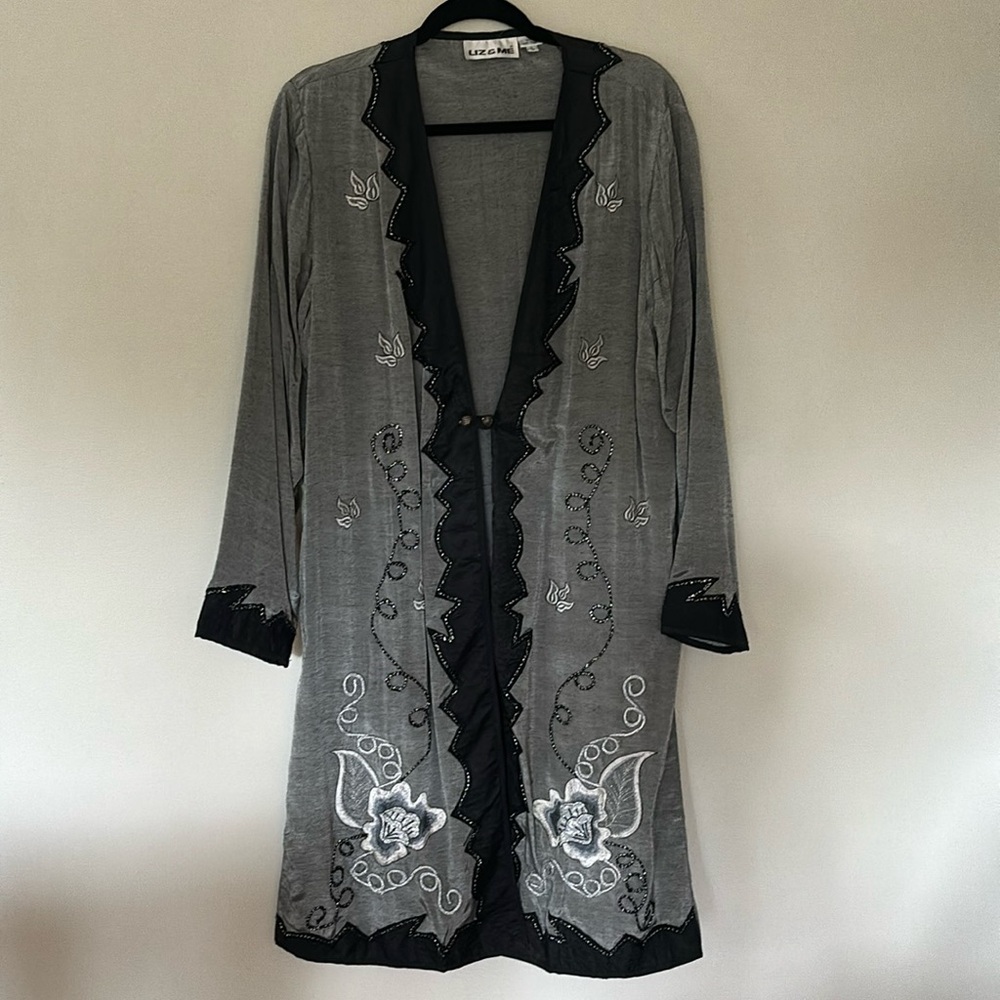 VTG Pier 1 Long Jacket Duster Sz L Amazing Details Made in India NEW (old stock)